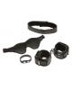 Xplay deluxe fantasy four piece set w/mask, collar, wrist cuffs and ring - black