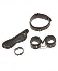 Xplay luscious black four piece set w/mask, collar, cuff and ring - black