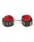 Xplay passion fur wrist cuffs - fur lined in red