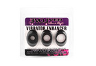 VIBRATOR ENHANCER SILICONE - 3-PACK: SMALL, MEDIUM, THICK - BLACK Stoppers  