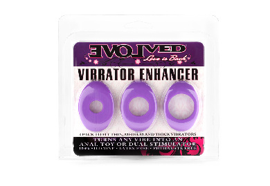 VIBRATOR ENHANCER SILICONE - 3-PACK: SMALL, MEDIUM, THICK - PURPLE Stoppers