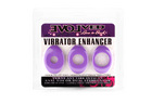 VIBRATOR ENHANCER SILICONE - 3-PACK: SMALL, MEDIUM, THICK - PURPLE Stoppers