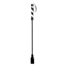 Shots Toys - Ouch! PVC Cube Crop Black with White Stripe and Black String