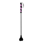 Shots Toys - Ouch! PVC Heart Crop Black with Purple Stripe and Black String