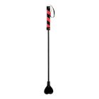 Shots Toys - Ouch! PVC Heart Crop Black with Red Stripe and Black String