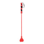 Shots Toys - Ouch! PVC Heart Crop Red with Black Stripe and Black String