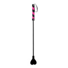 Shots Toys - Ouch! PVC Heart Crop Black with Pink Stripe and Black String