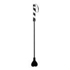 Shots Toys - Ouch! PVC Heart Crop Black with White Stripe and Black String