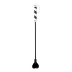 Shots Toys - Ouch! PVC Heart Crop Black with White Stripe and White String