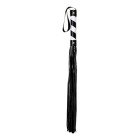Shots Toys - Ouch! Whip PVC Black with White Stripe and Black String