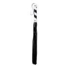 Shots Toys - Ouch! Whip PVC Black with White Stripe and White String