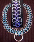Good slave Collar chainmail 20in purple/silver