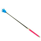 Strict Discipline Bondage Pink and Blue Feather Fantasy Crop Whip 26 Inches