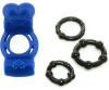 Hustler Novelties Twice The Love Blue Vibrating Cock Ring and Silicone Cock Rings
