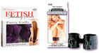 Fetish Fantasy Bondage Gear Purple Furry Metal Handcuffs and Faux Fur Leg Cuffs