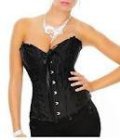 Pure - Jacquard Corset G-String Set Black (L)