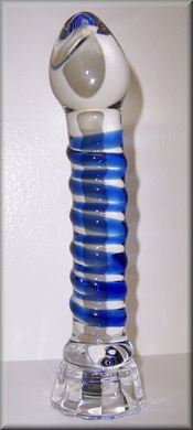 Blue Giggles Glass Swirl Sex Toy Product