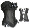 Vintage - Black Ribbon Victorian Corset G-String Set (S) Sex Toy Product Image 1
