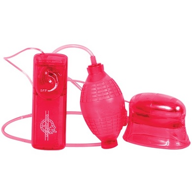 Pucker-Up Vibrating Vaginal & Clitoral Pump - Red
