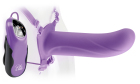 Elite 6 inches Vibrating Silicone Hollow Strap On	Purple Sex Toy Product