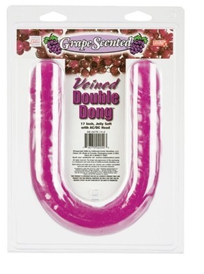 Veined scented 17 inch double dildo image