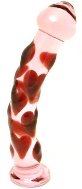 Pink SweetHeart Glass Dildo by RubyGlass21