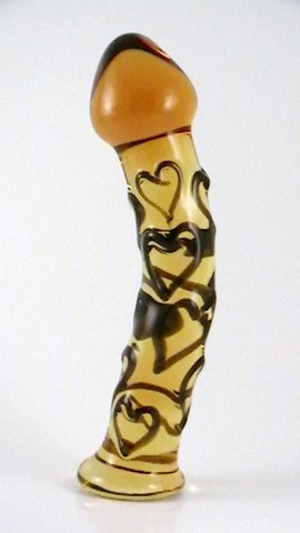 Yellow Honey Bee Glass Dildo by RubyGlass21