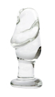 Helmet Head, XX-Large Glass Butt Plug, Clear 6"