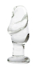 Helmet Head, XX-Large Glass Butt Plug, Clear 6"