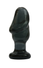Helmet Head, XXX-Large Glass Butt Plug, Black 7"
