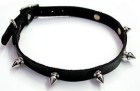 Spiked Leather Choker w D-Ring, Medium