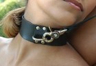 Locking Leather Collar w/ D-Ring, X-Large