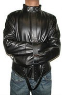 Premium Leather Straitjacket, Black, Large