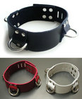 3 D-Ring Locking Leather Collar, Red, X-Large