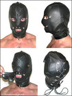 Premium Hood w Blindfold & Gag, White, M/L