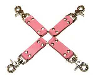 Leather Hog Tie, Pink