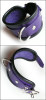Locking Wrist Cuffs - Purple Leather w/ Black Trim