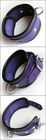 Locking Ankle Cuffs - Purple Leather w/ Black Trim