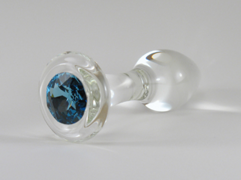Crystal Delights Blue Glass Anal Plug
