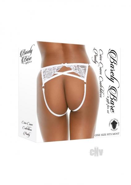 Barely B Criss Cross Crotchless White Sex Toy Product