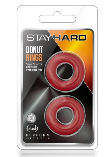 Stay Hard Donut Rings Red Pack Of 2 Sex Toy Product
