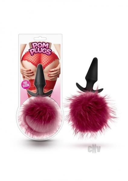 Pom Plugs Fur Pom Pom Burgundy Red Sex Toy Product