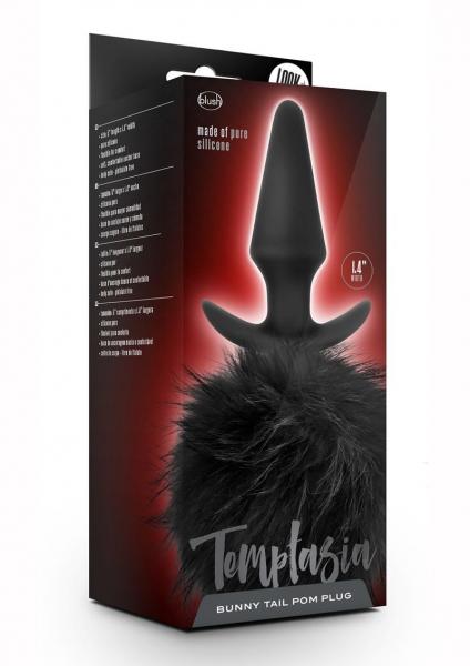 Temptasia Bunny Tail Pom Plug Black Sex Toy Product