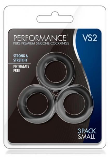 Performance VS2 Silicone Cock Rings Small Black Sex Toy Product