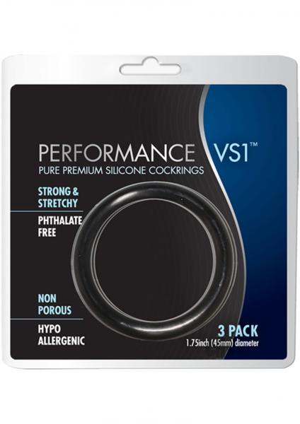 Performance VS1 Pure Premium Silicone Cockrings Black Sex Toy Product