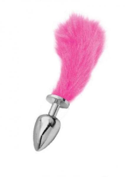 Chloe Small Silver Butt Plug Short Pink Tail Sex Toy Product