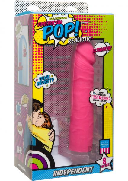 American POP! Independent Pink 8 inches Realistic Dildo Sex Toy Product