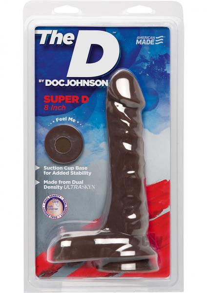 The D Super D 8 inches Dildo with Balls Chocolate Brown Sex Toy Product