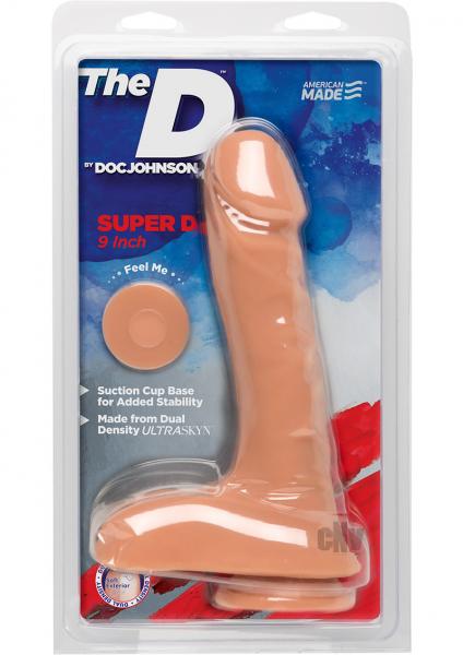 The D Super D 9 inches Dildo with Balls Vanilla Beige Sex Toy Product