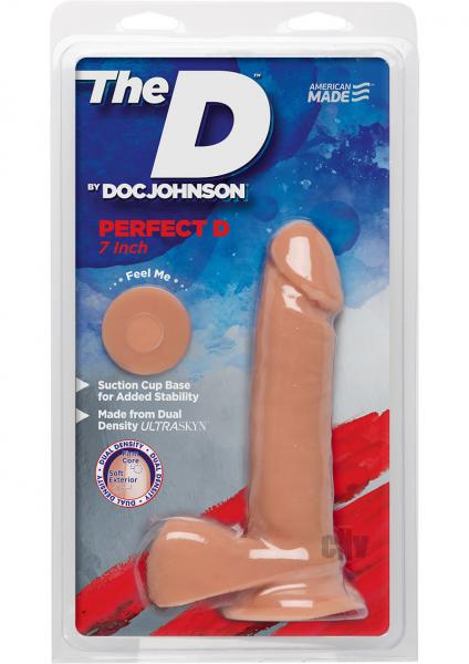 The D Perfect D 7 inches Dildo with Balls Vanilla Beige Sex Toy Product